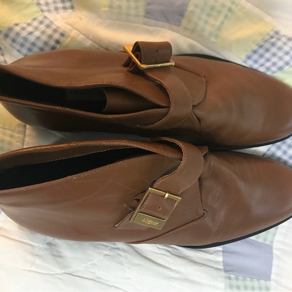 Etienne Aigner Leather Buckle Ankle Boots 10 - Picture 2 of 9